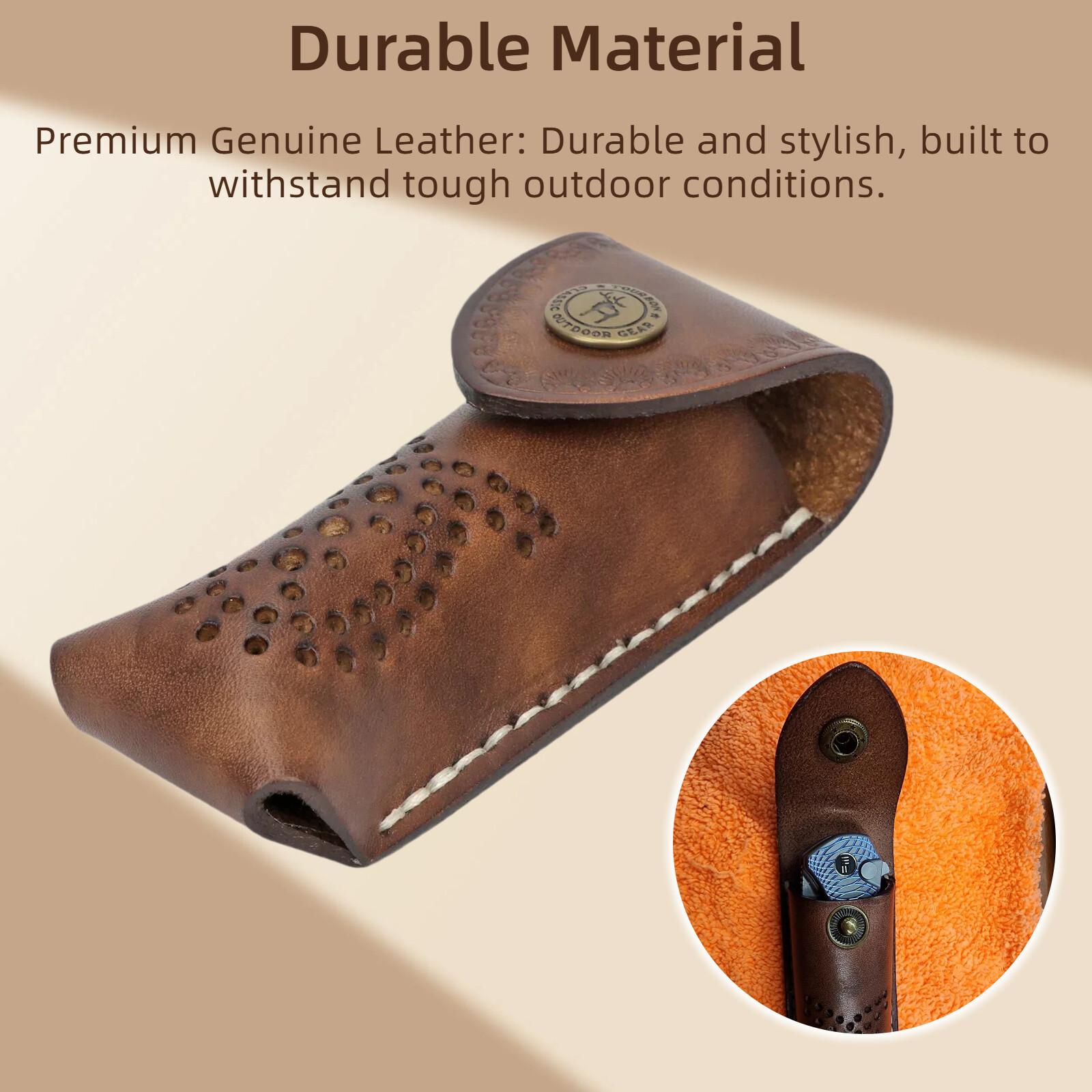Leather Pocket Knife Sheath Folding Knives Case Belt Pouch-Daily Deals