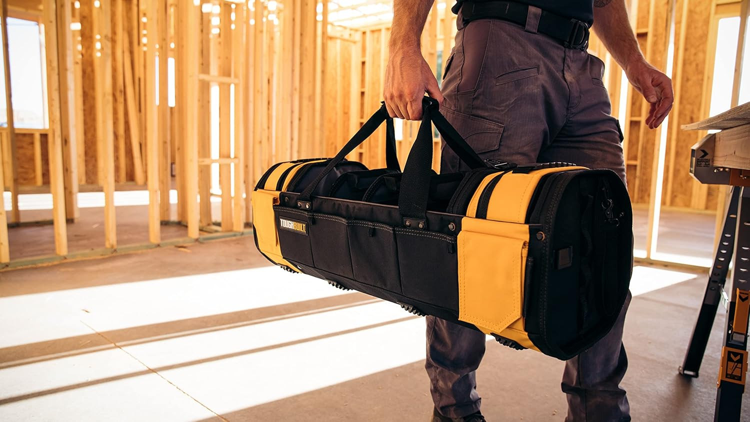 30″ Tool Bag with 68 Pockets & Removable Dividers for Ultimate Jobsite Organizat