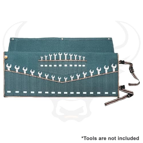 Turquoise Green 26-Pocket Wrench Organizer with Carry Bag – Roll Up