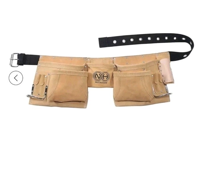 Suede Leather 46″ Tool Belt 12-Pocket Tool Utility Belt LT Brown New Dual Hammer