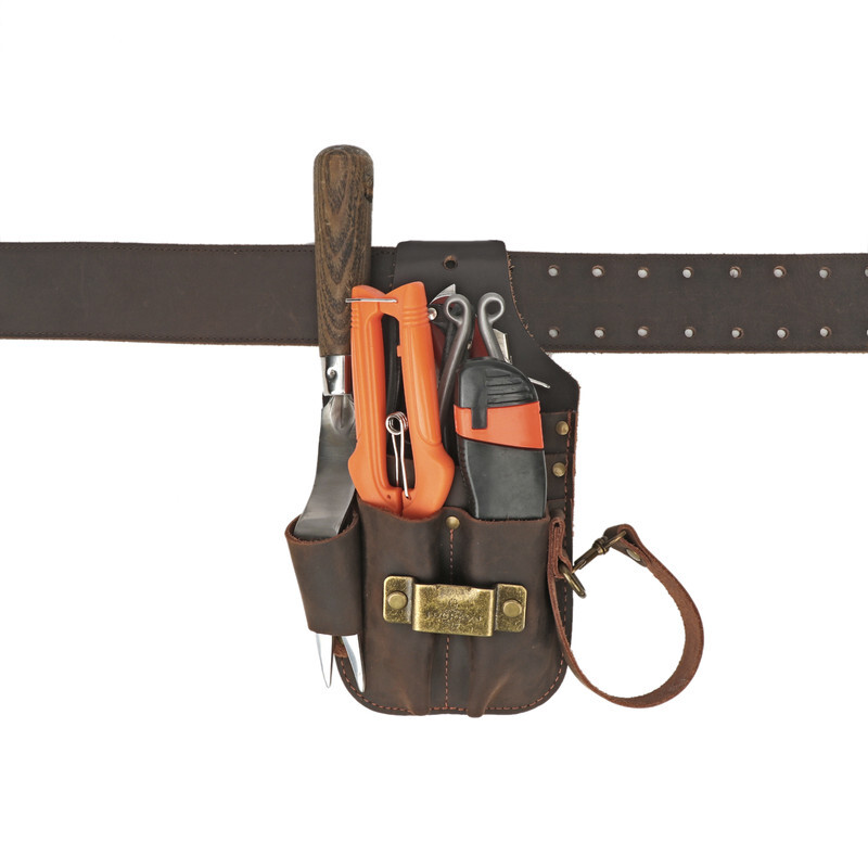 TOURBON Leather 5 in 1 Holster Electric Tape Storage Tools Pouch Belt Holder
