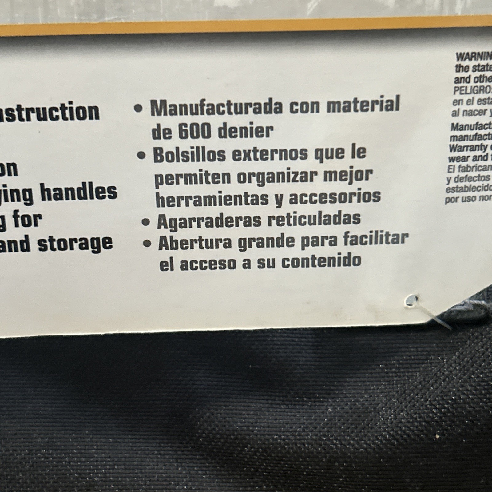 AWP 12 Inch Tool Bag 600D Black Tan Webbed Handles Outer Pockets Model 1L-22312