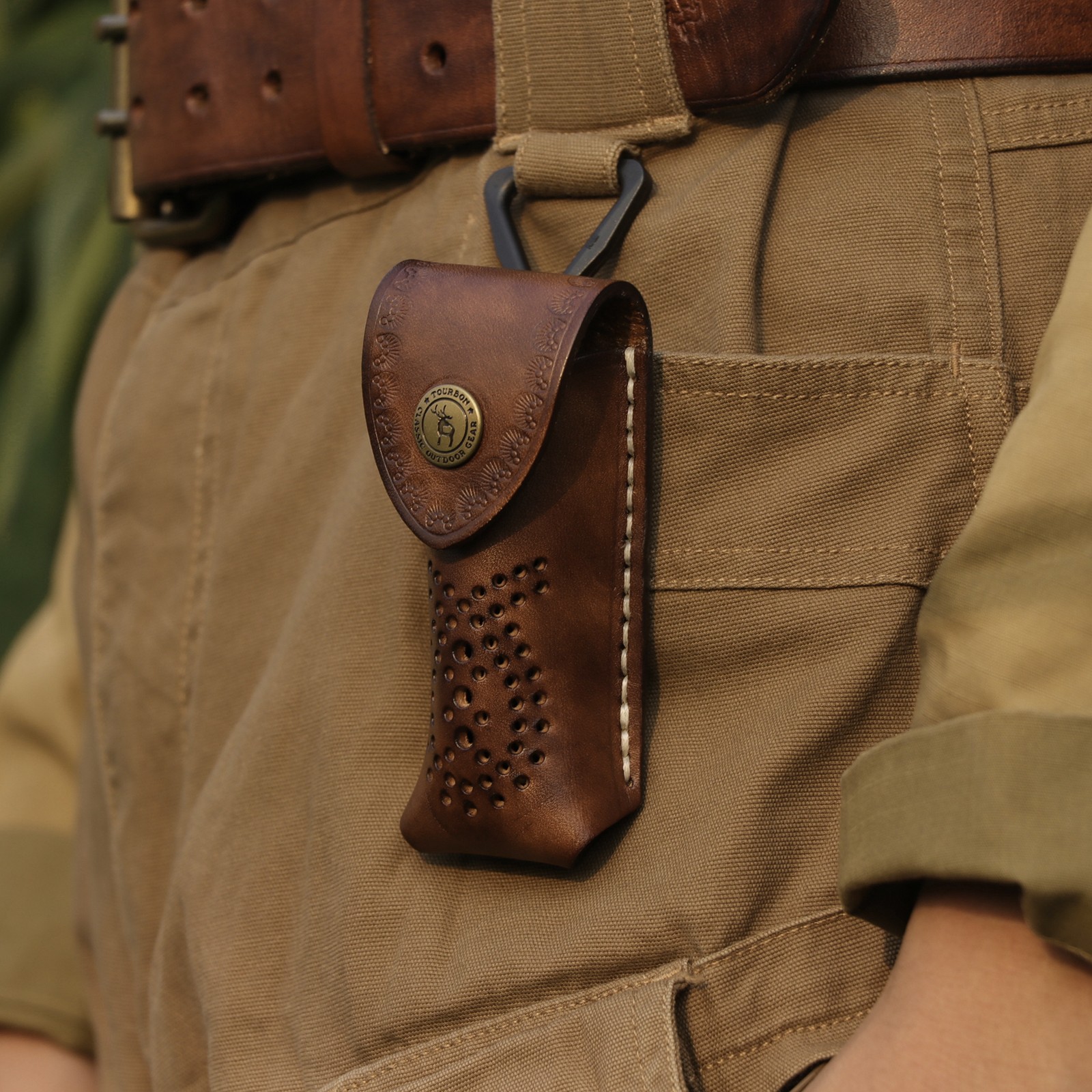 Leather Pocket Knife Sheath For Trapper Folding Blade Knives Case Belt Pouch