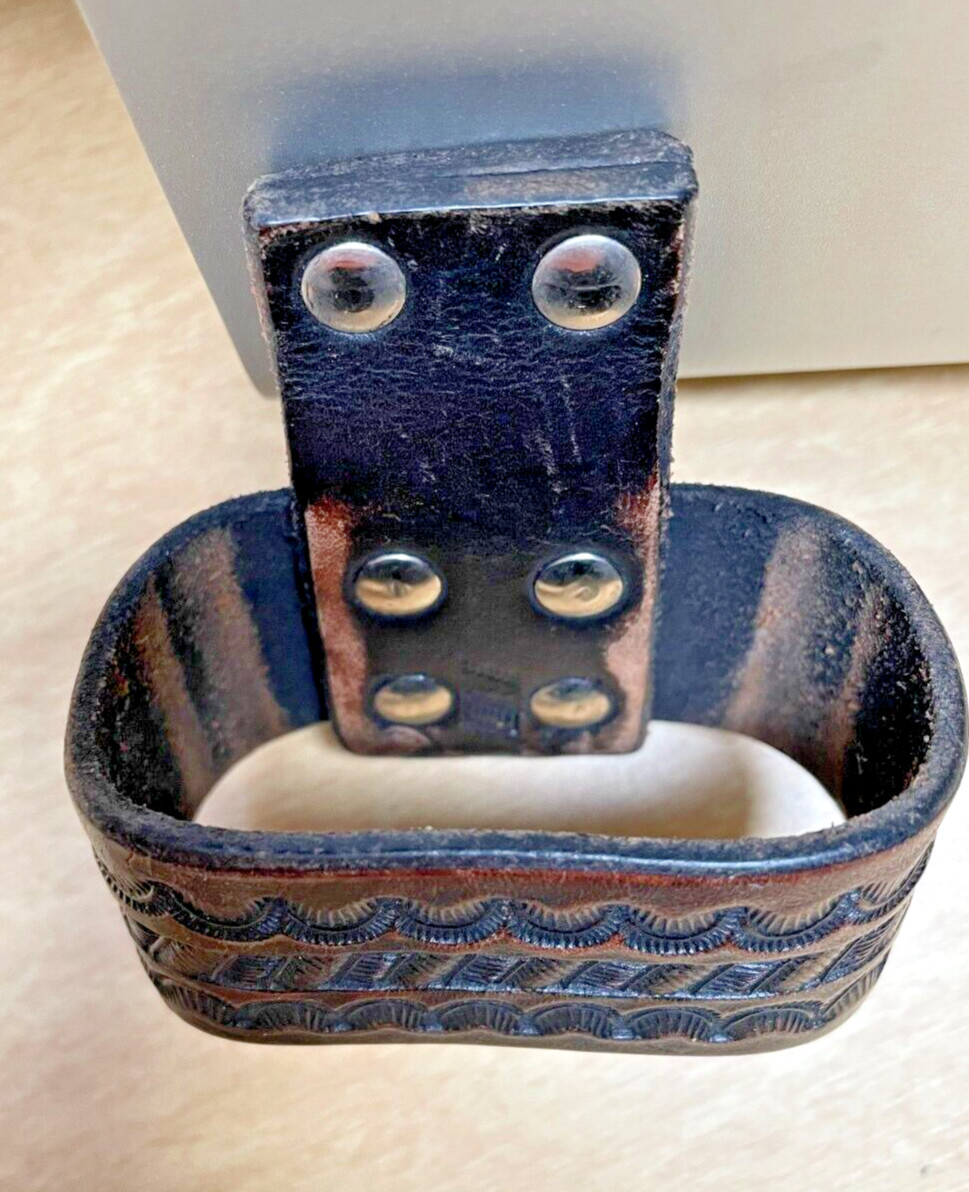 Loop for Hammer Tool Holder Handmade Handstamped Leather Vintage