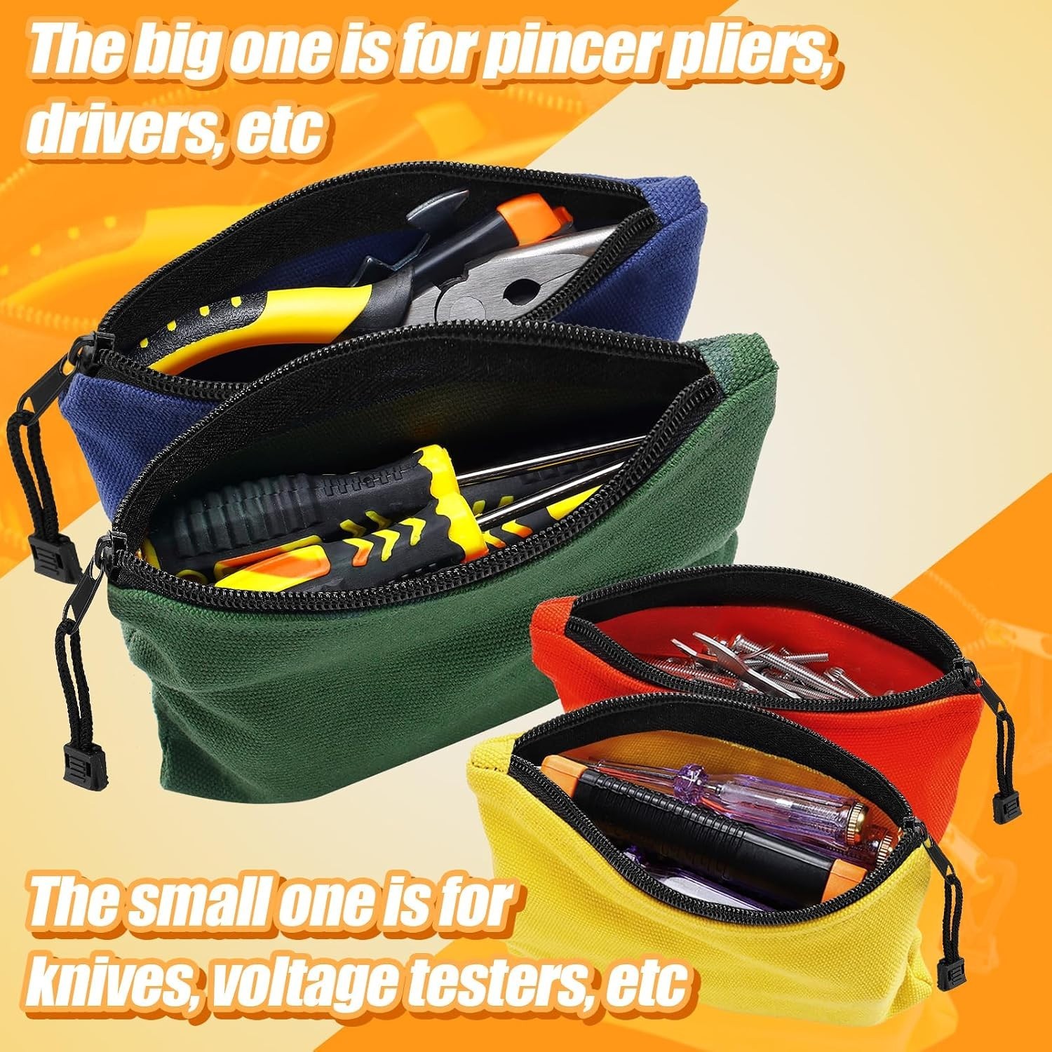 Heavy Duty Canvas Tool Pouches – Small Tools Organizer