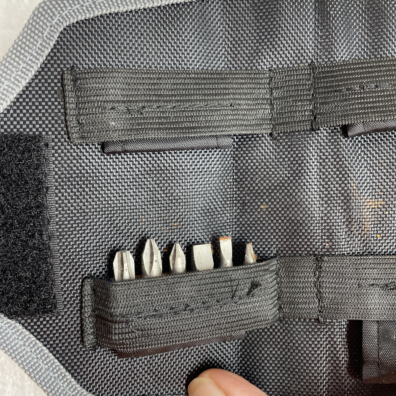 Kobalt Multi Tool Belt Clip on Pouch – Used, Black, Hook and Loop, With Few Bits