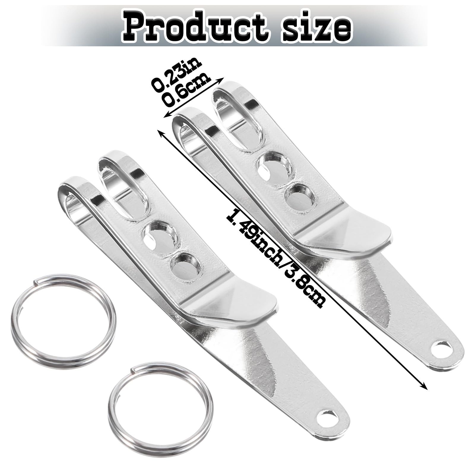 Gjinxi Deep Carry Pocket Clip, 10PCs Stainless Steel Outdoor Belt Clip, Hangi…