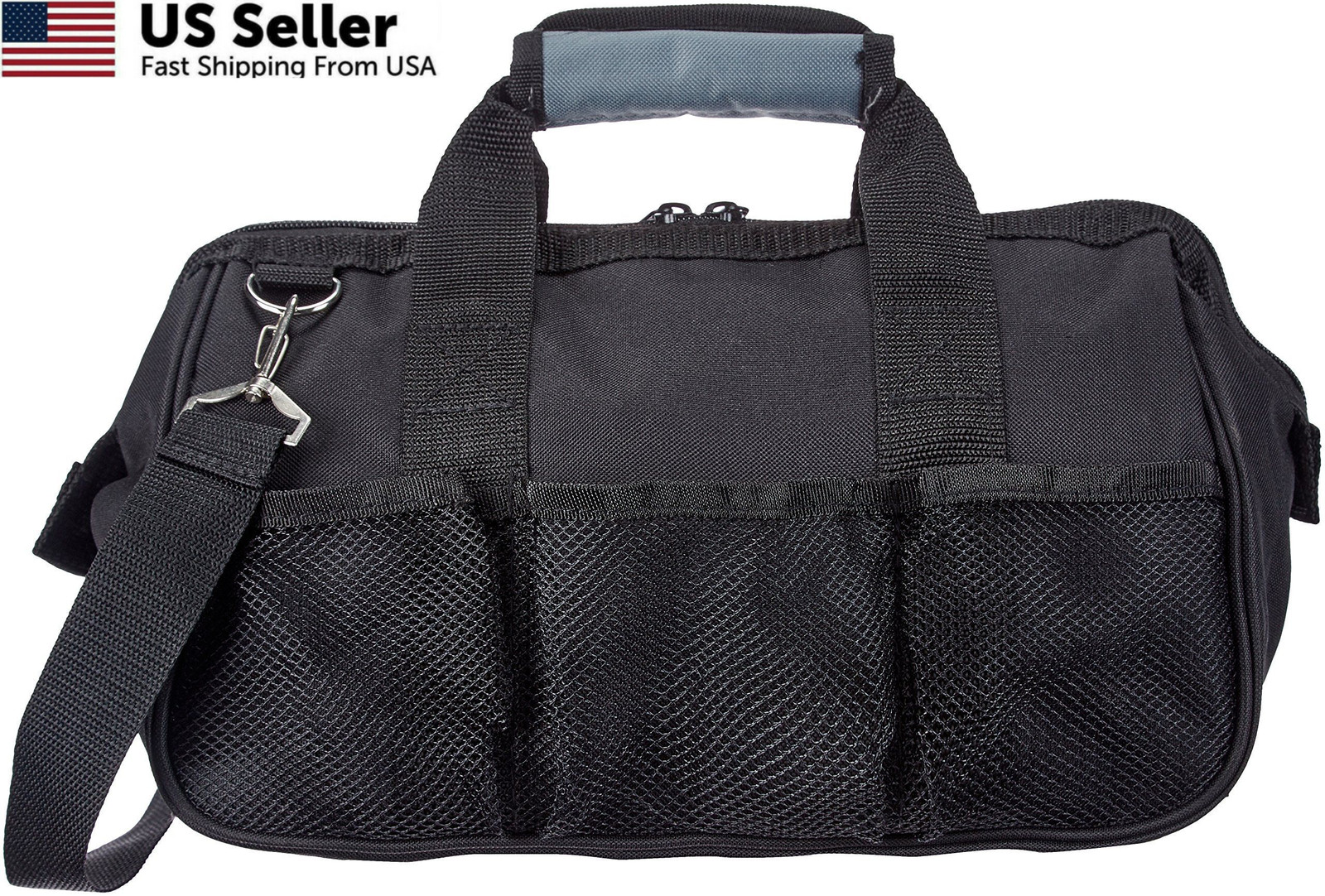 Amazon Basics Durable Wear-Resistant Tool Small Standard Bag, Black & Gray
