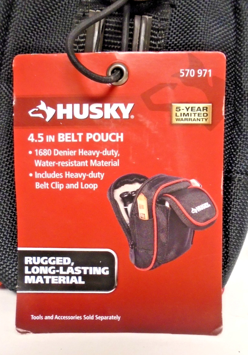 HUSKY 4.5 Inch Belt Pouch with Belt Clip & Loop 600 Denier Heavy Duty Free Ship