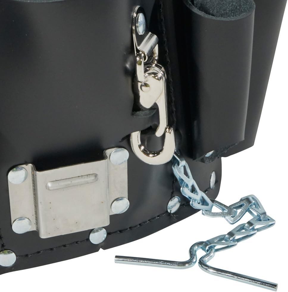 Klein Tools 5178 Leather Tool Pouch – 8 Pocket Black Organizer with Belt Loop