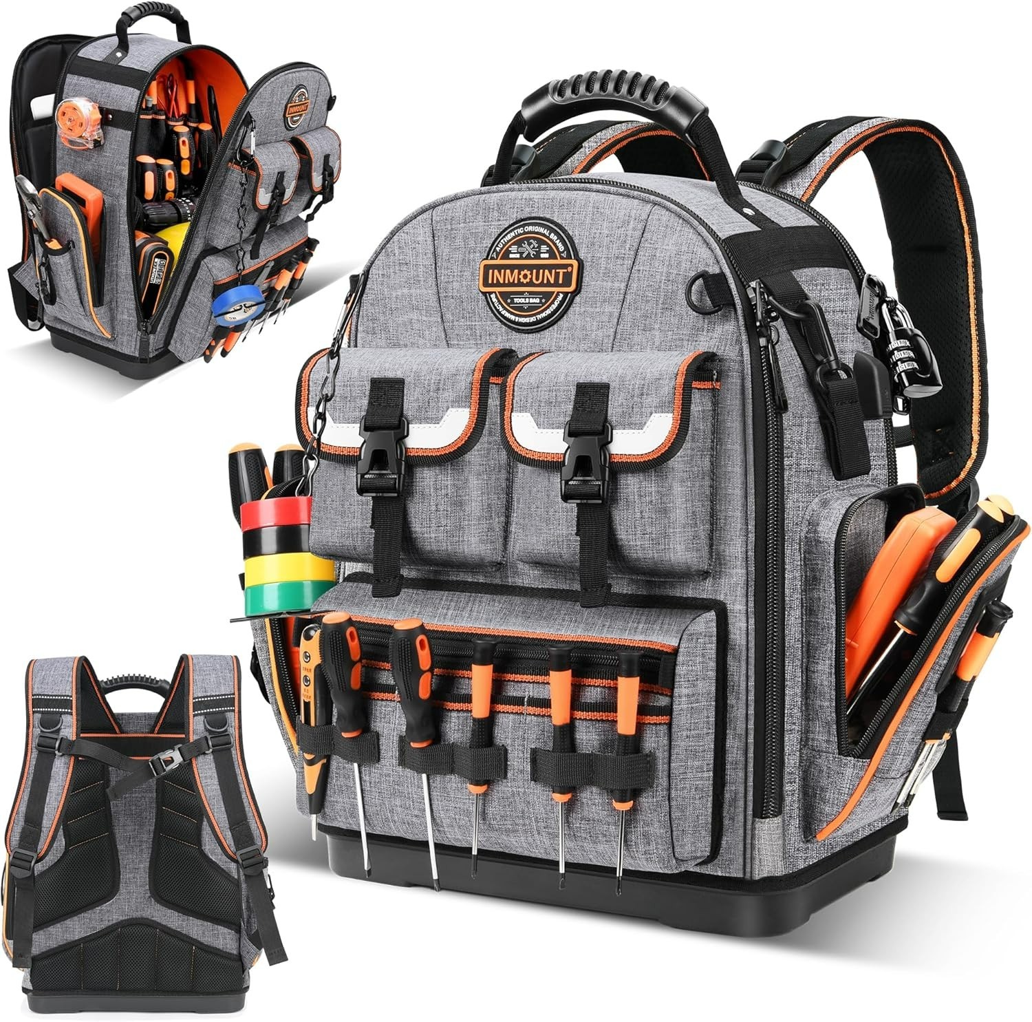 Tool Bag Backpack – Heavy Duty Tool Backpack Water-resistant HVAC Tool Backpa…
