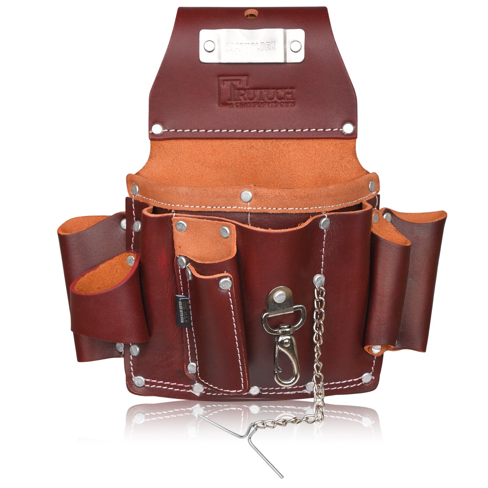 TRUTUCH Leather Electrican Tool Pouch with Foam Padded Work Belt | Carpenter