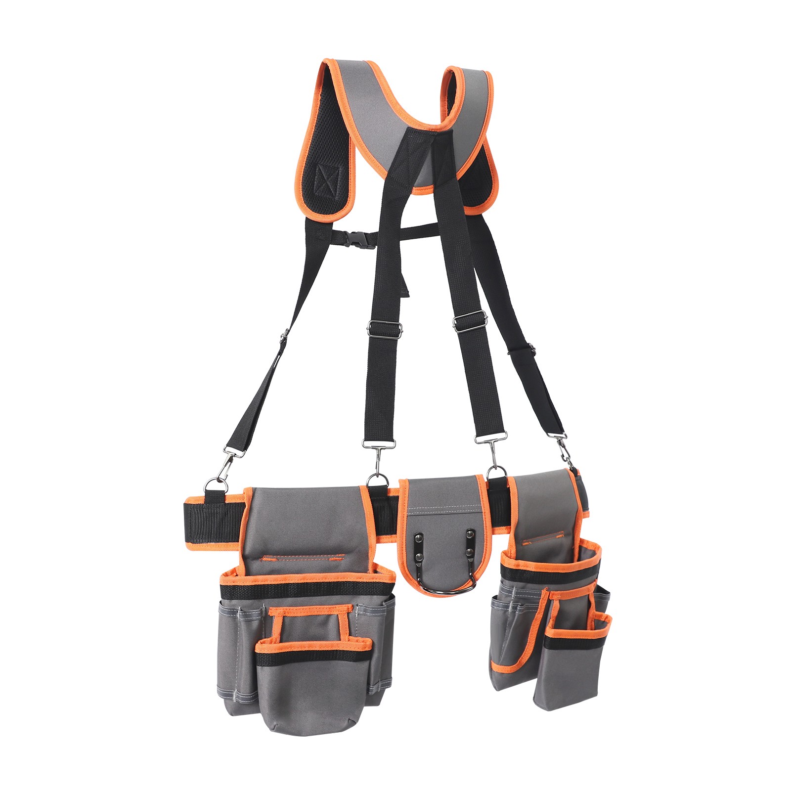 Heavy Duty Tool Belt Pouch with Suspenders Multifunctional Electrician Tool Bag