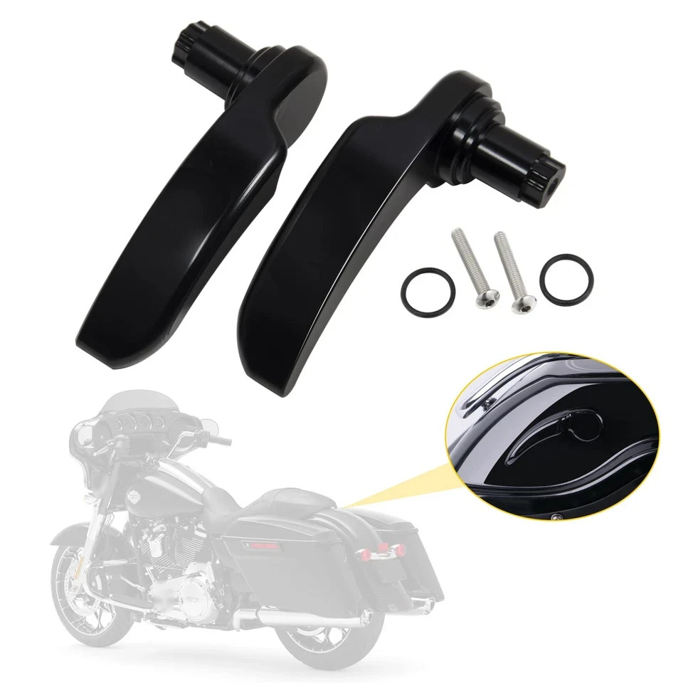 Black Saddlebag Latches Kit, Saddlebag Lifters Compatible for Harley Touring …