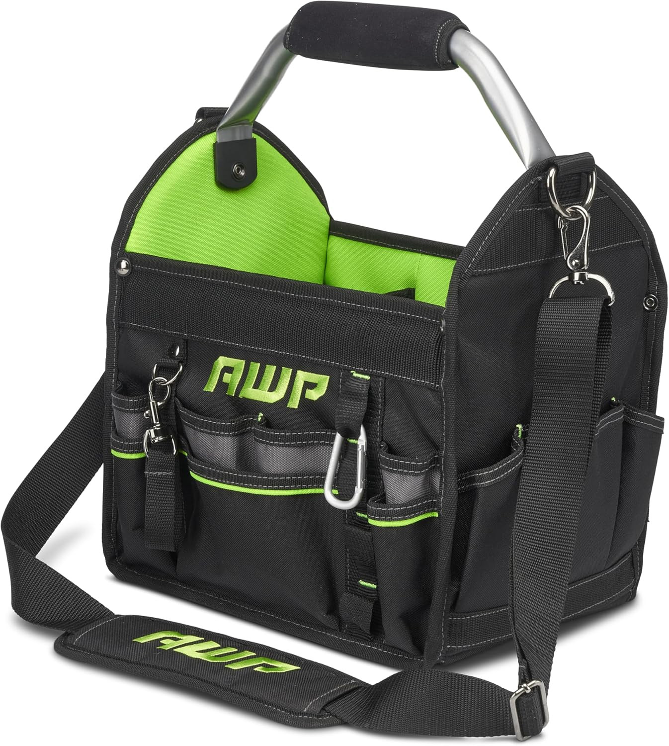 AWP Premium Durable Tool Bag Tote for Professionals and Contractors, Black