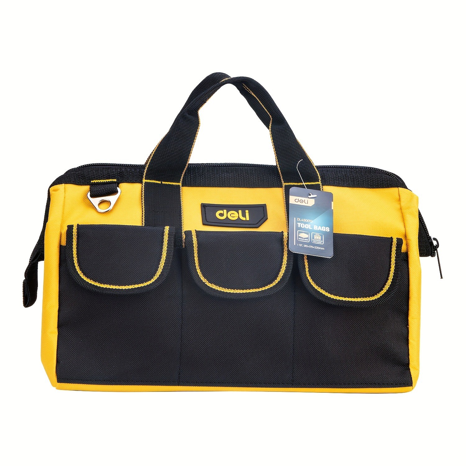 Steelite 13 Inch Heavy Duty Contractor Tool Bag 15 Pockets with Adjustable Strap