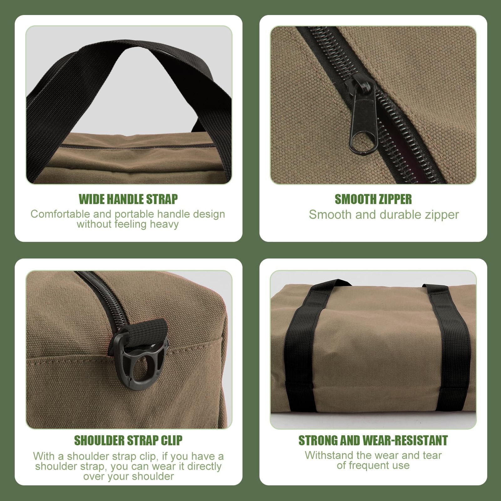 Canvas Tool Bag 12 Inch Wide Mouth Storage Hand Tools Carrier Organizers Pouch
