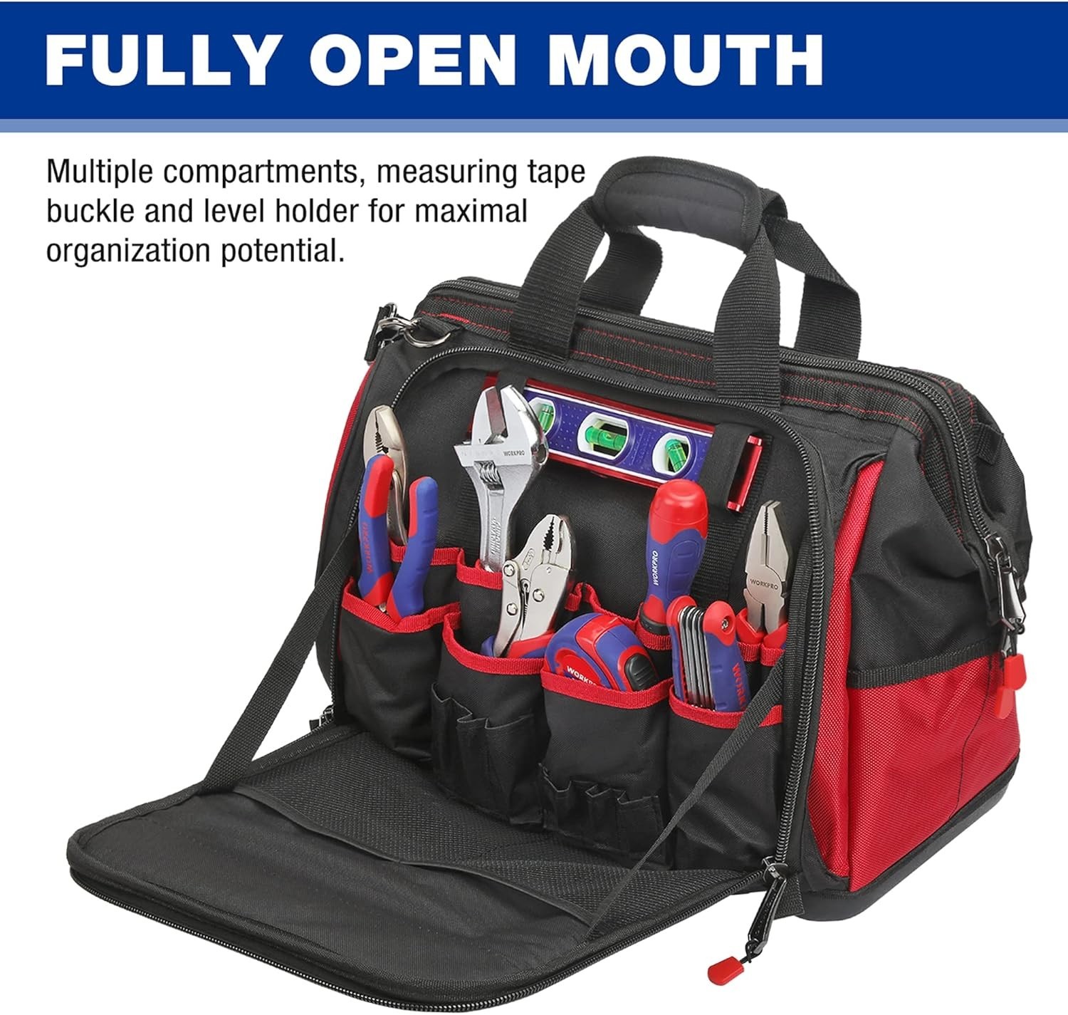 Professional Tool Organizer Bag, 46 Pockets, Waterproof