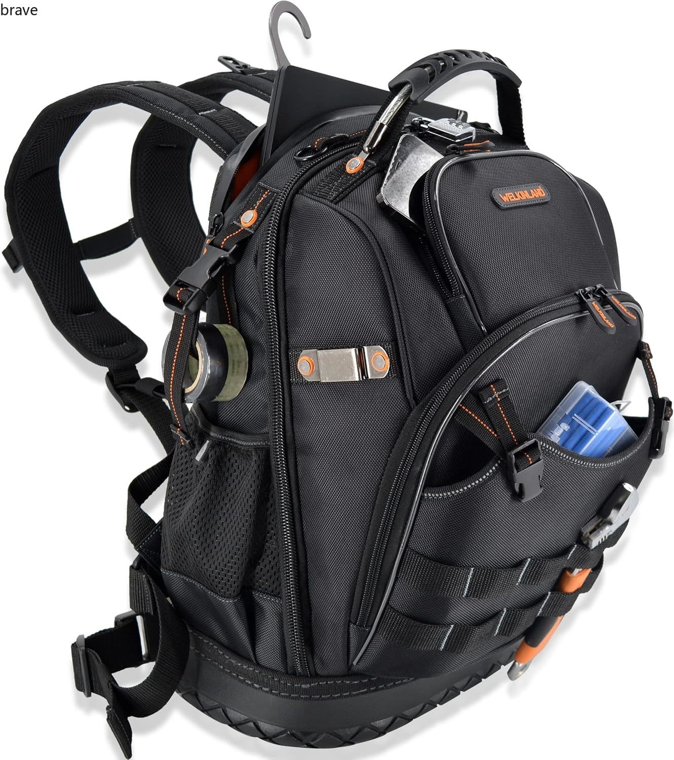 WELKINLAND 77-Pockets Electricians Tool Backpack, Tool Backpack For Men