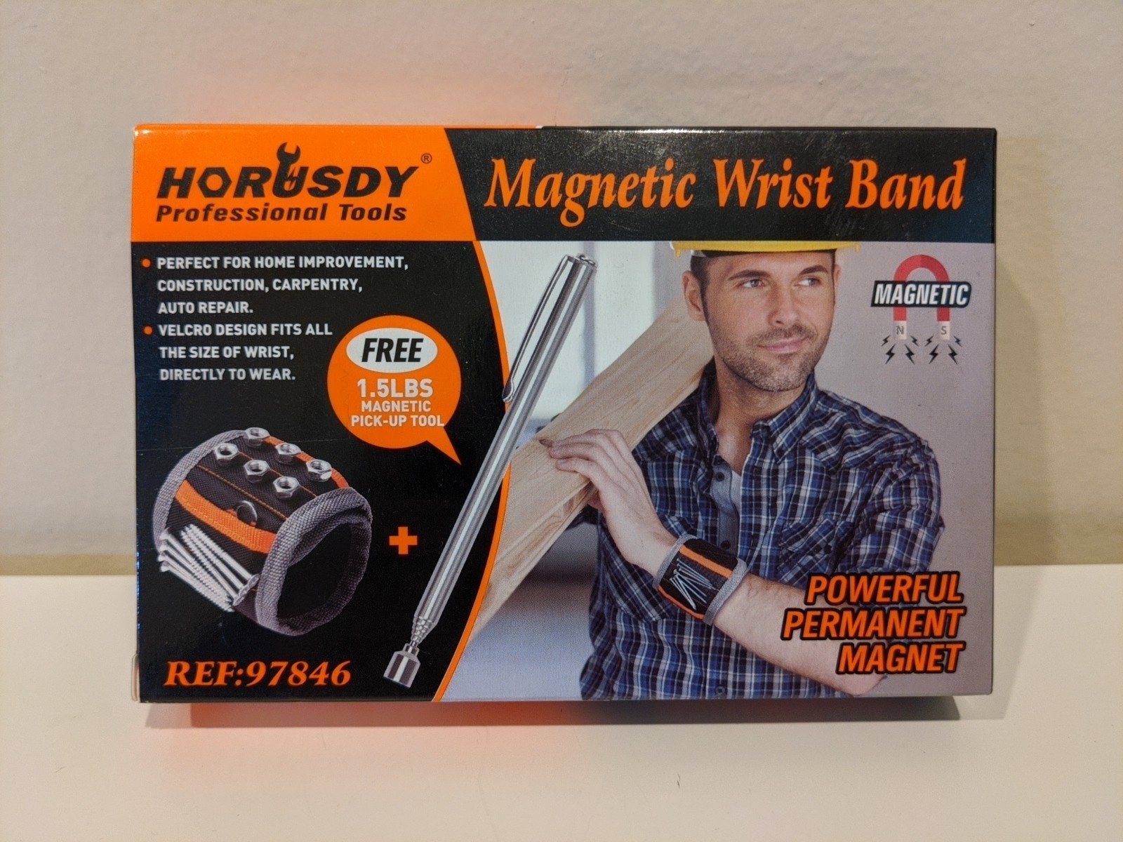 Horusdy Professional Tools Magnetic Wristband Up To 1.5 Lbs
