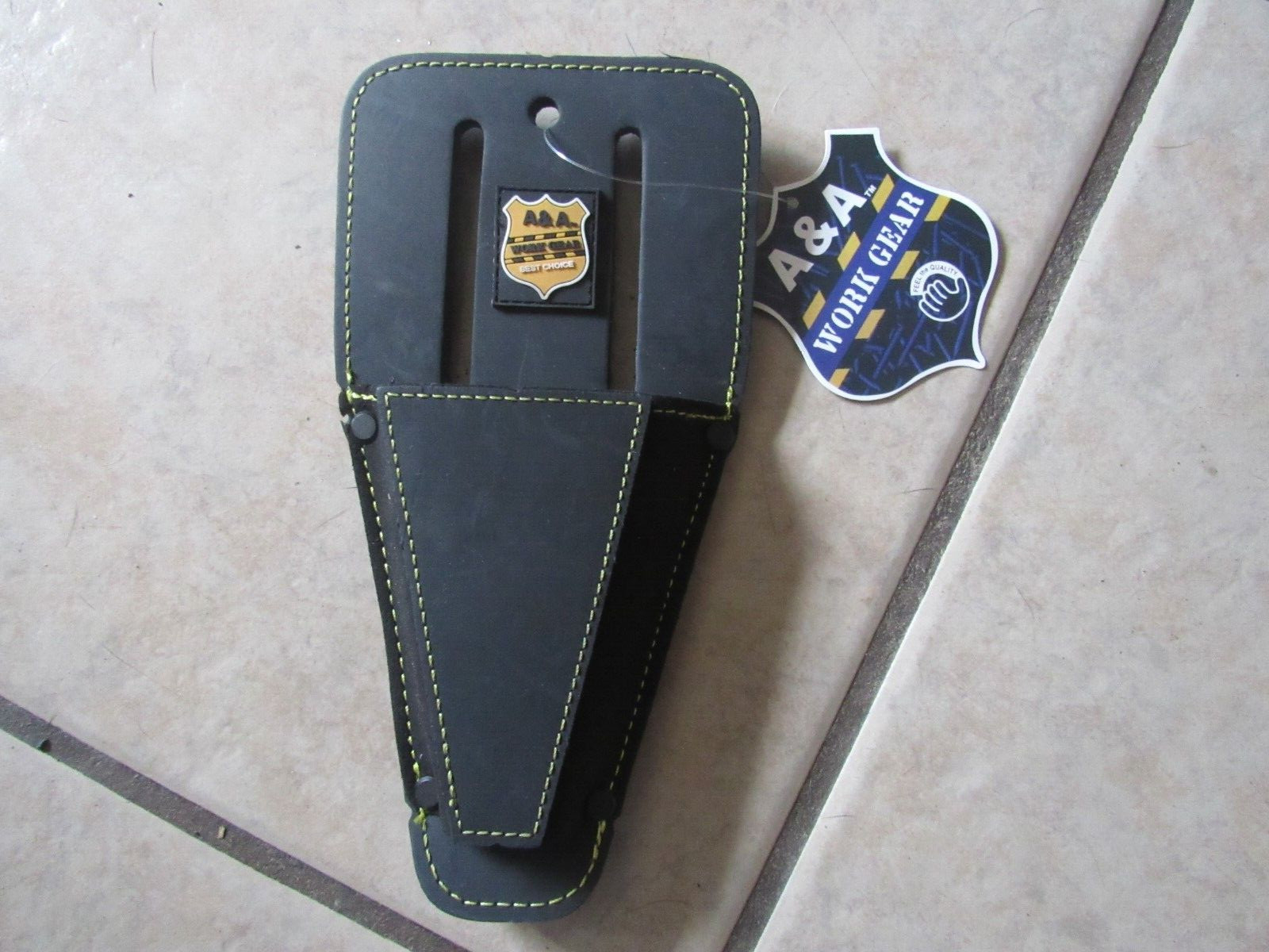 A & A Work Gear Pliers/Tools/Leather Holder Pouch – Belt Holster – Black (B 31)
