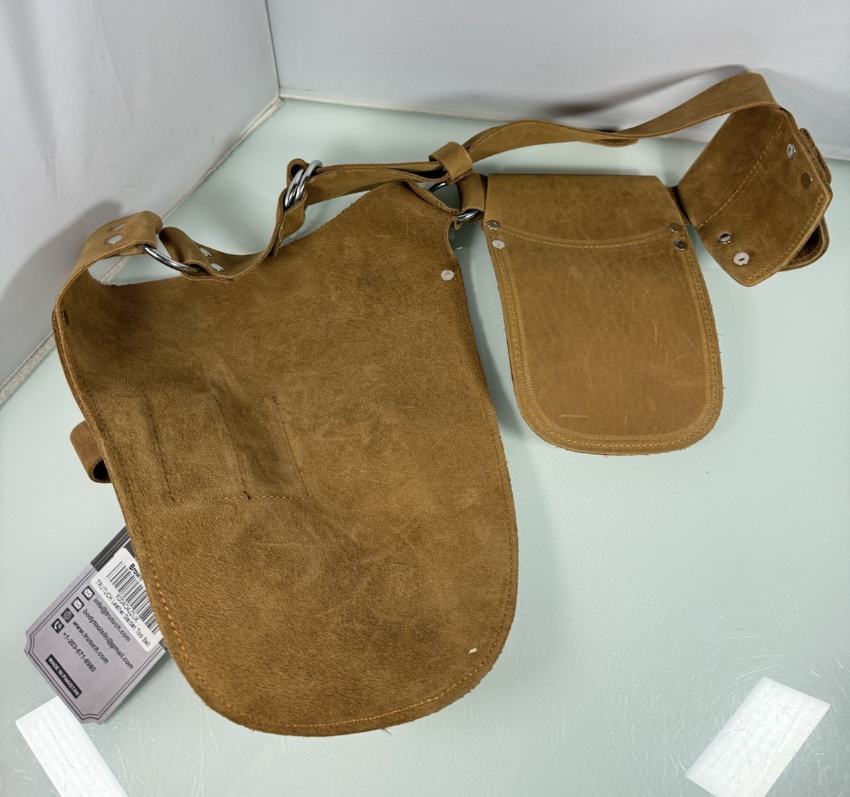 NWT TRUTUCH Leather Multi Pocket Gardening Tool Belt Gardeners Tool Pouch TT5010