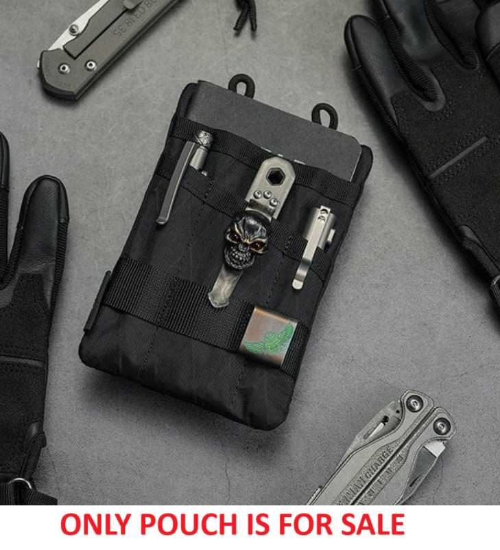 Viperade VE1 Organizer Pouch Black EDC Pockets MOLLE Strap 500D Oxford Fabric