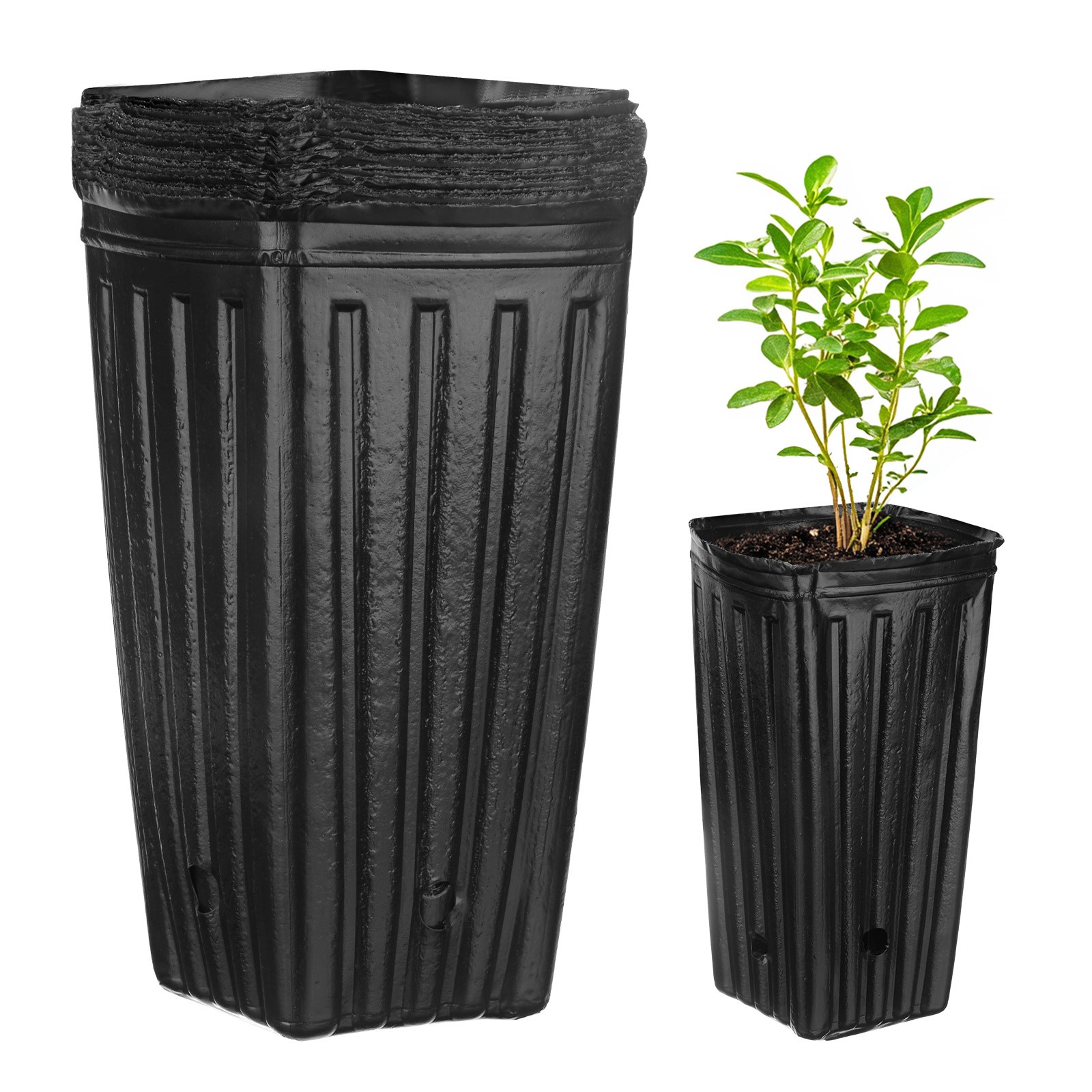 20 Piece Nursery Vase 10x10x20cm for Gardening [Black]