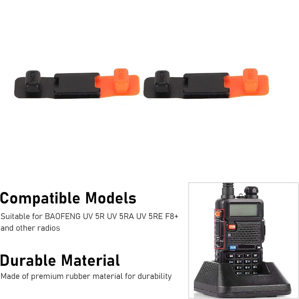 2PCS Walkie-Talkie PTT Rubber Button for Baofeng UV-5R 5RA 5RE F8+ Two Way Radio