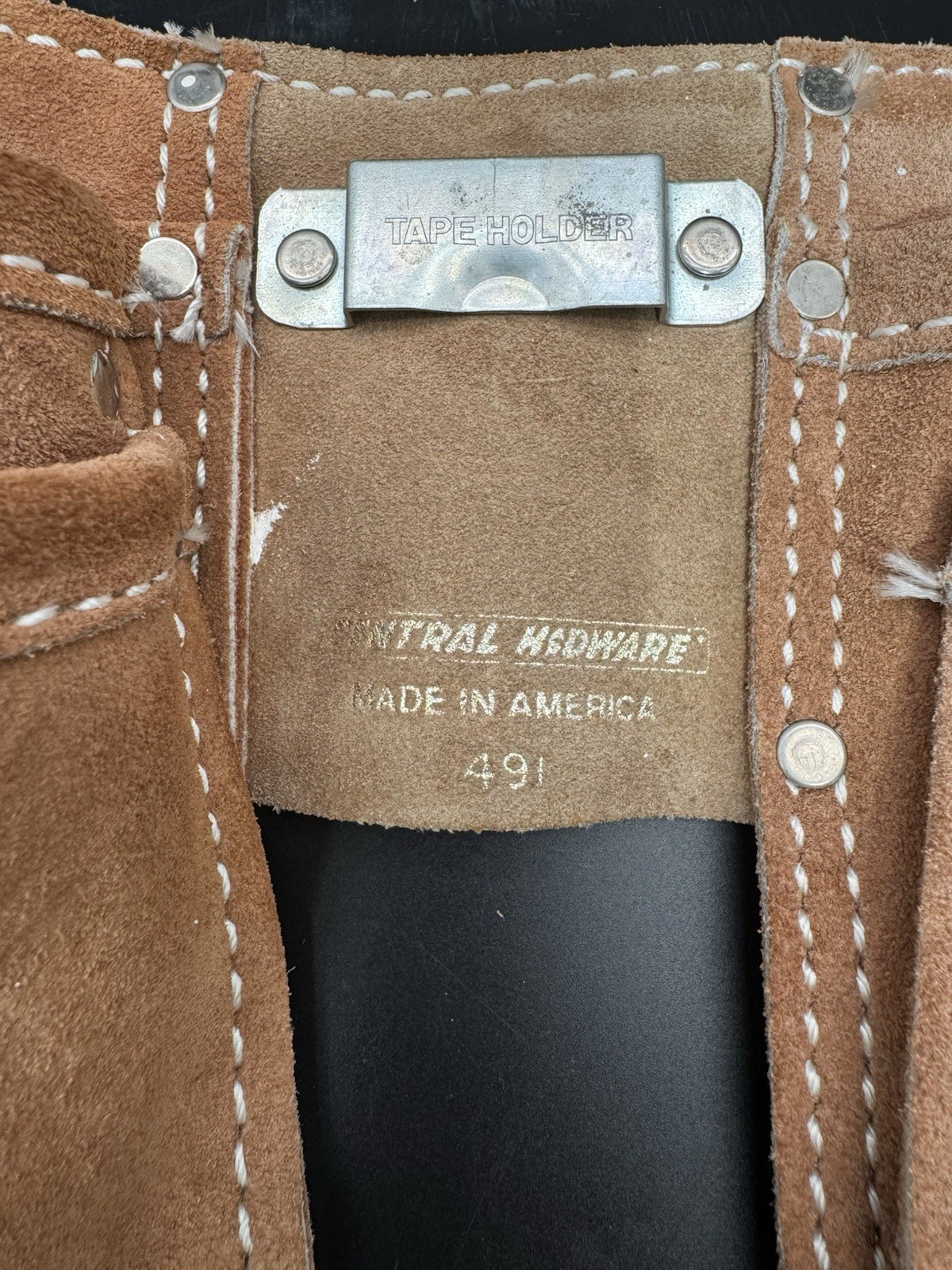 Multi Pocket Leather Tool Belt Locking Adjustable Waist Belt Central Hardware