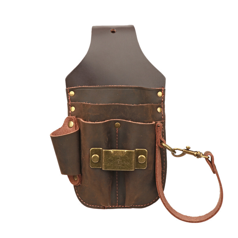 TOURBON Leather 5 in 1 Holster Electric Tape Storage Tools Pouch Belt Holder