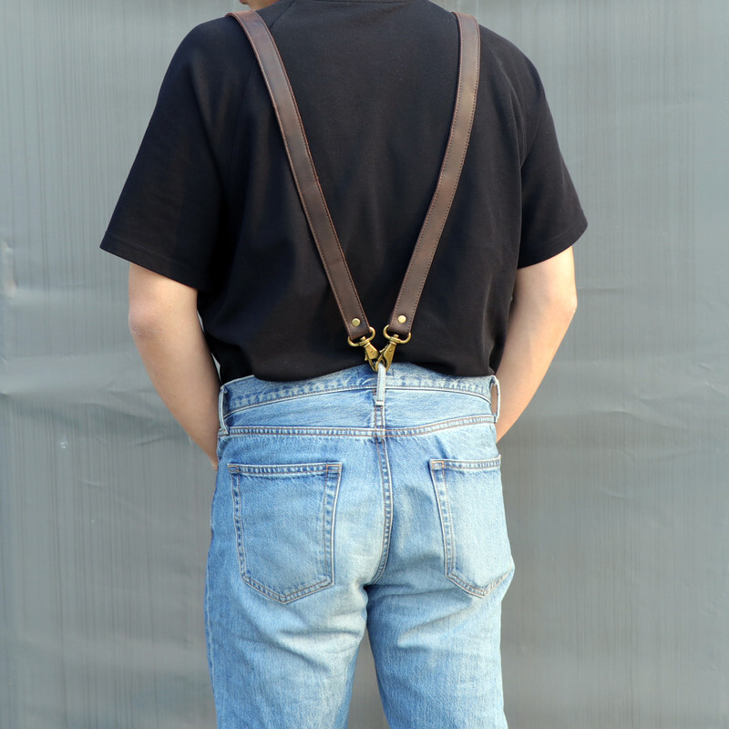 TOURBON Leather Tool Belt Harness Suspender Carpenter Contractor Tools Carry