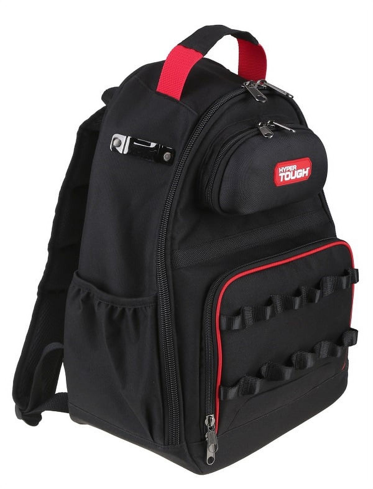 (2 pack) Black Tool Backpack with Pockets and Loops, Portable Tool Storage w…