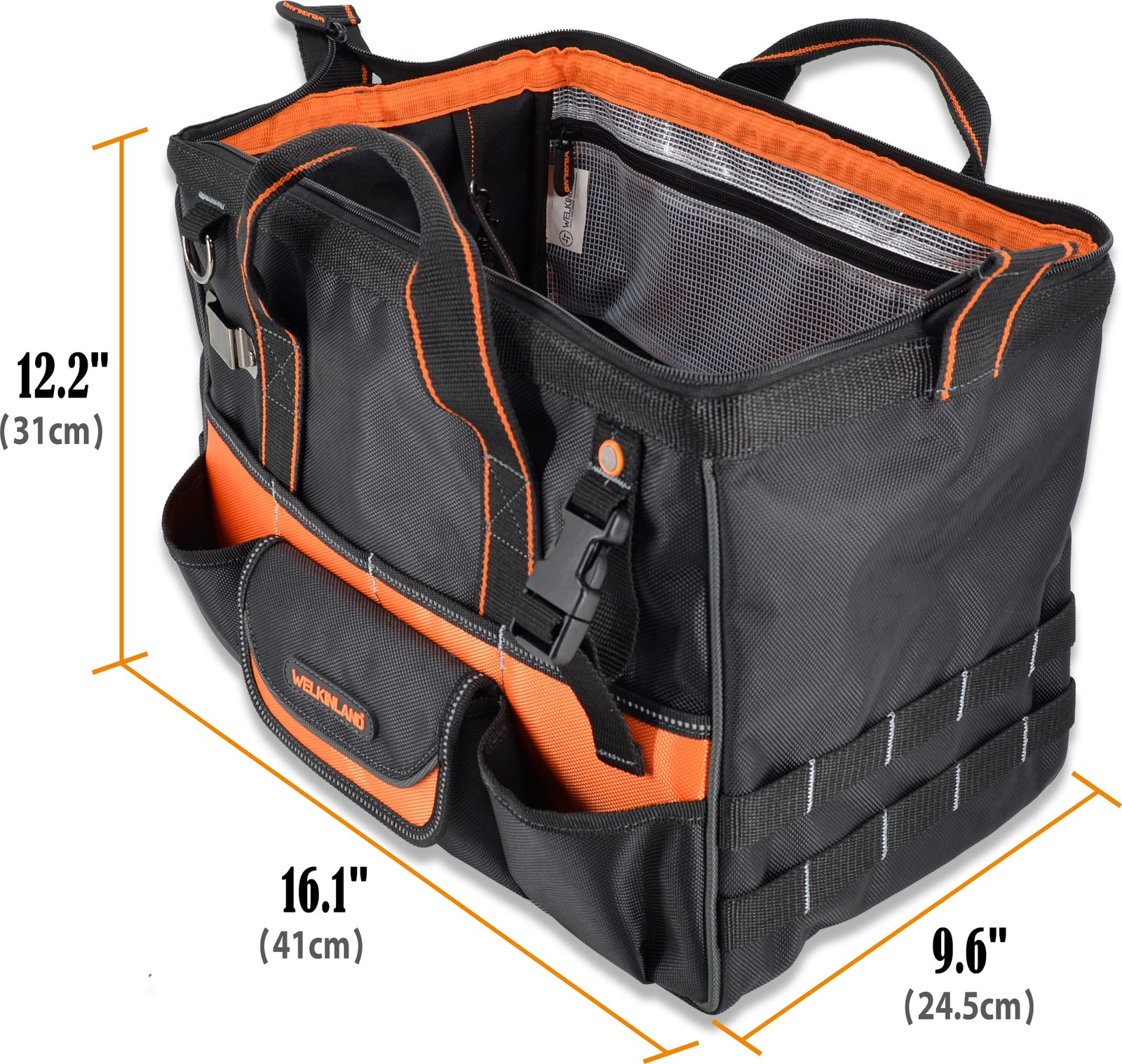16 Inch 34-Pocket Heavy Duty Open Top Electrician Tool Bag Organizer