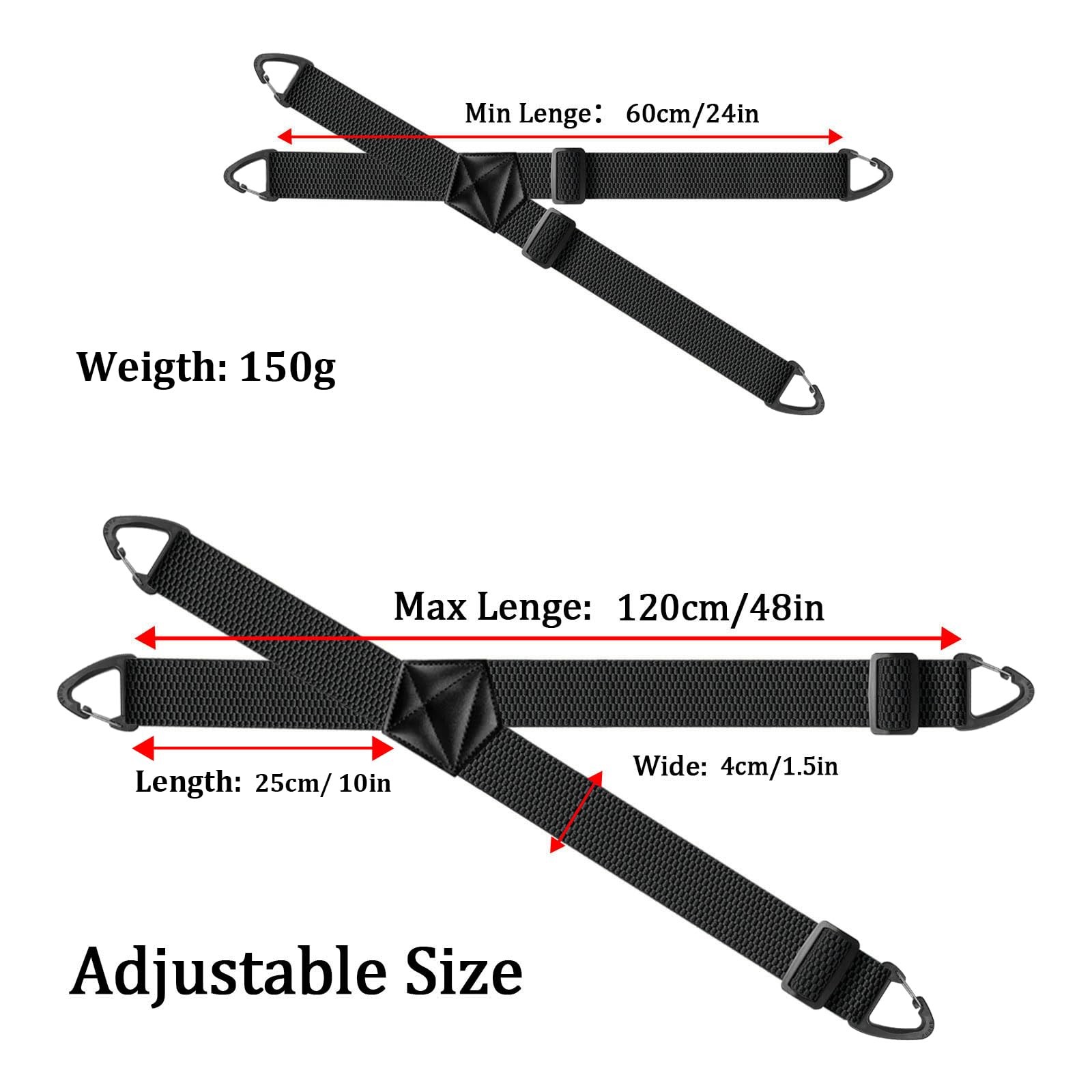 Hidden Suspenders for Men 1.6 Inch Wide X Back Adjustable 120cm, Black
