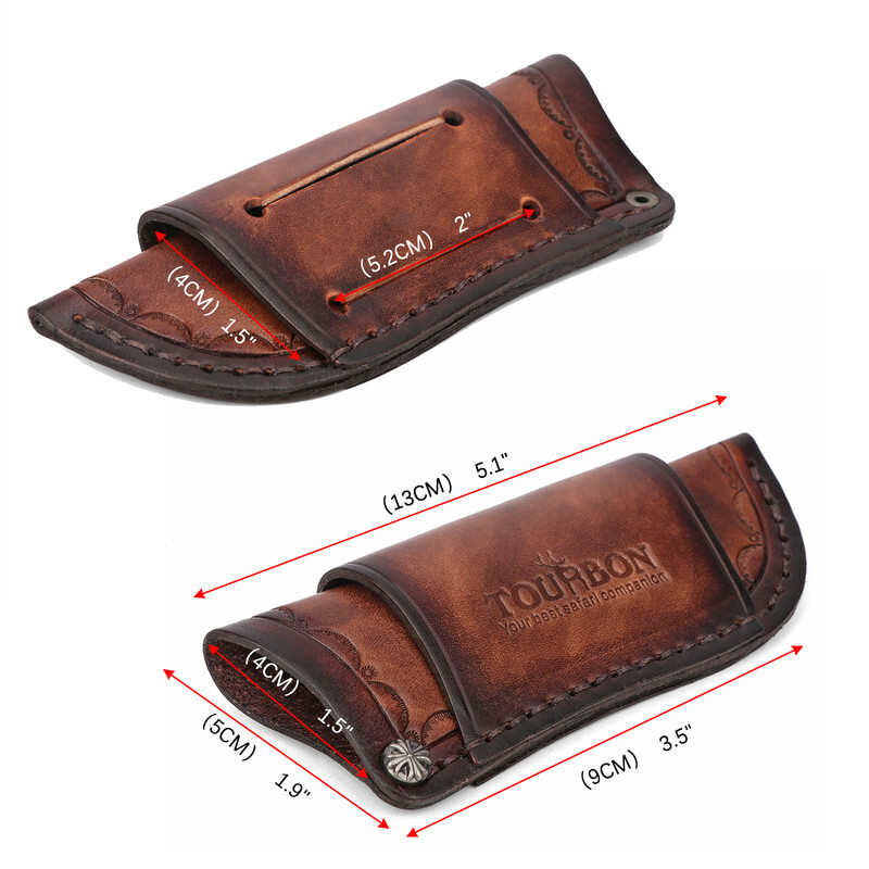 TOURBON Pocket Folding Knife Sheath 4″ Fixed Blade Belt Holster Cover Camping