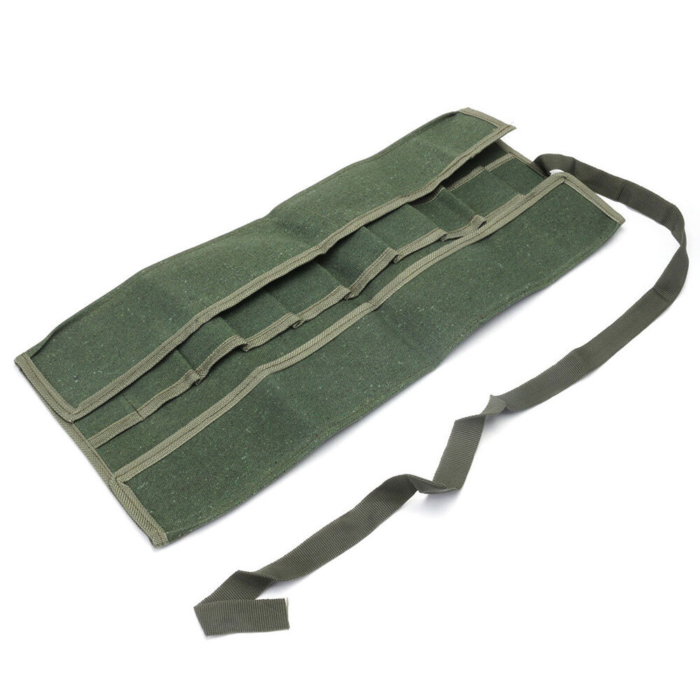 10 Pockets Canvas Spanner Wrench Tool Roll Up Storage bag Organizer Pouches AJ#