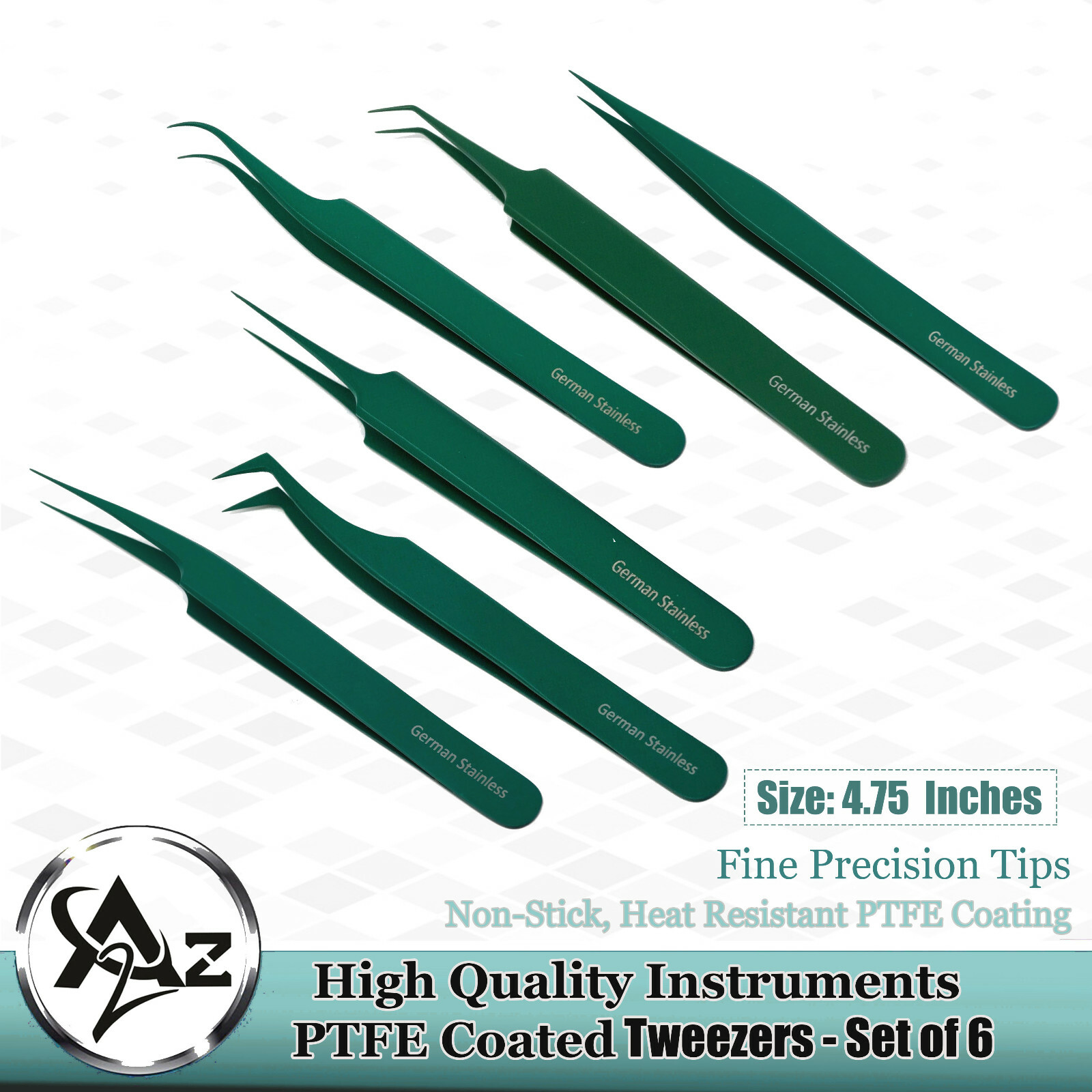 Latest 6 Pcs Premium Tweezers Set Maintenance Repair GERMAN Stainless Tools Kit