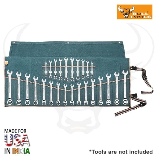 Turquoise Green 26-Pocket Wrench Organizer with Carry Bag – Roll Up