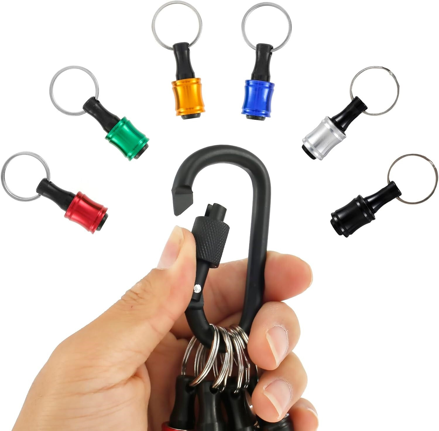 Drill Bit Holder Keychain 1/4″ Socket Hex Shank Impact Driver Screwdriver Holder