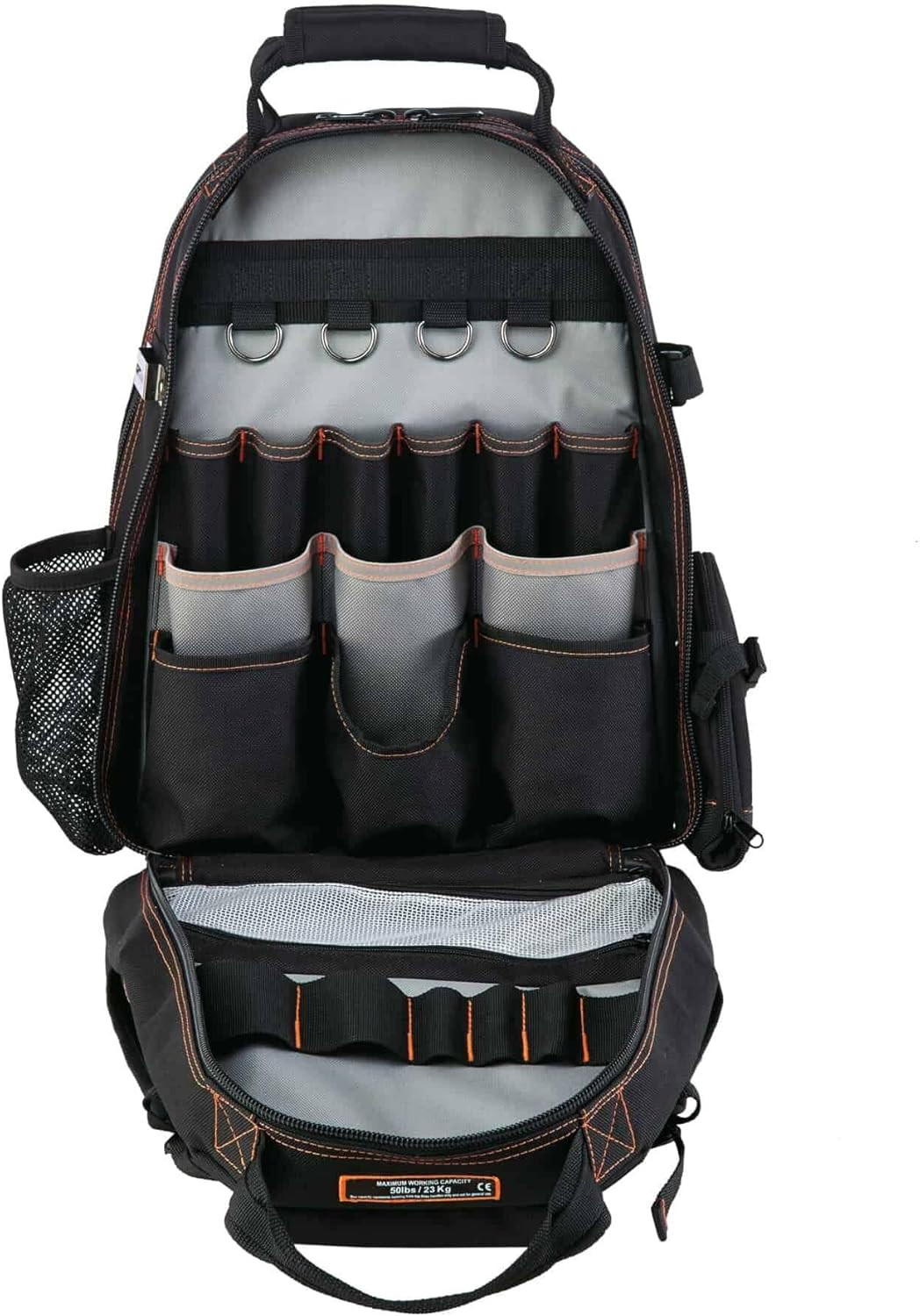 Arsenal 5843 Tool Backpack Dual Compartments,Black,Regular