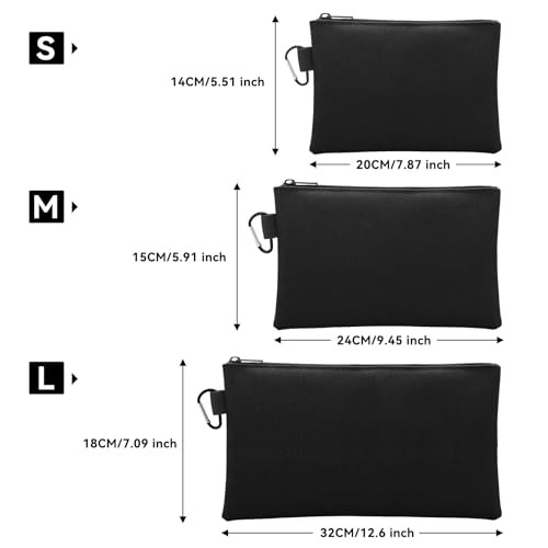3 Pack Tool Pouches with Zipper, 600D Oxford Utility Tool Bag with Style 1