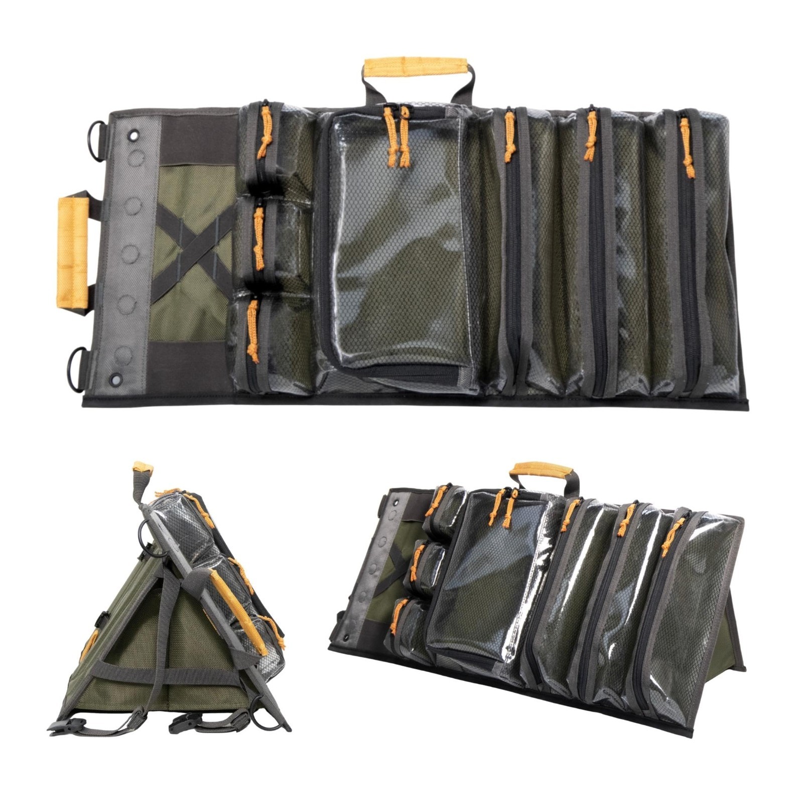 Heavy Duty Roll Up Tool Bag Organizer – 7 Pockets, Kickstand, Magnetic & Elastic