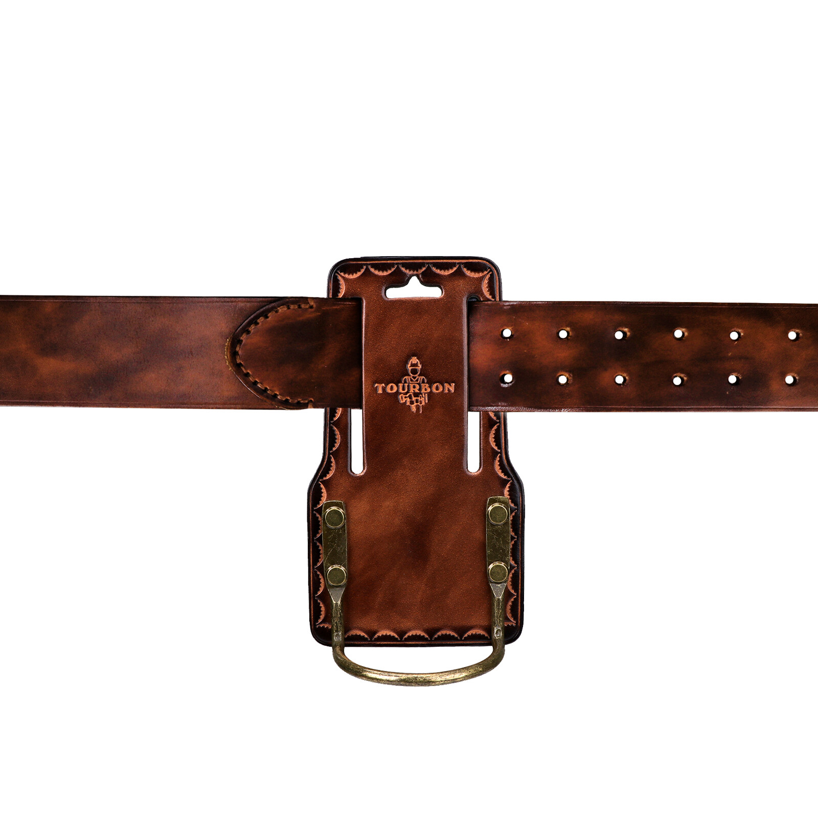 TOURBON Leather Hammer Hanger Drill Holder Axe Holster 3″ Belt Loop Heavy Duty
