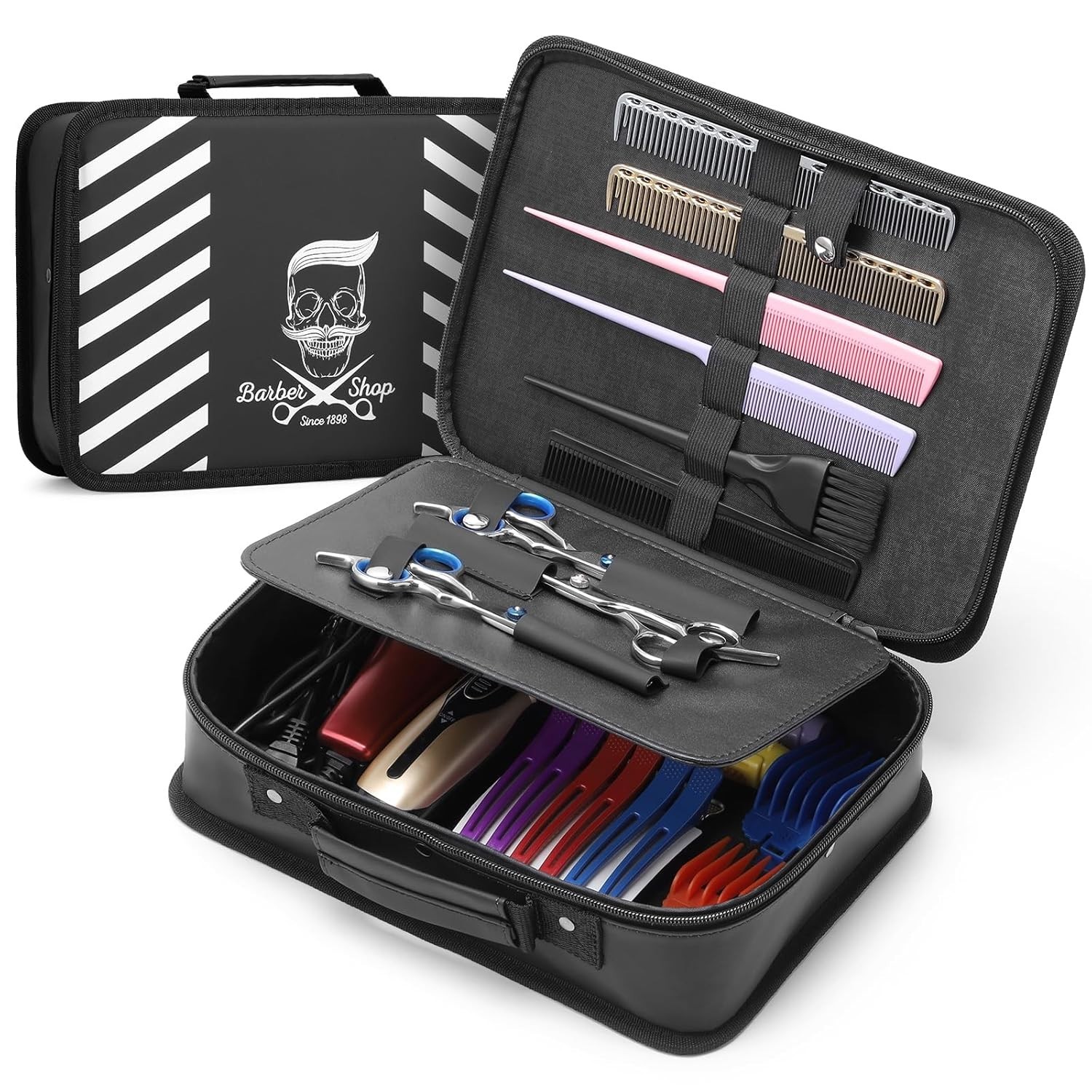 Chic Barber Carrying Case: 11.8×8.5in Travel Tool Organizer for Styling Tools