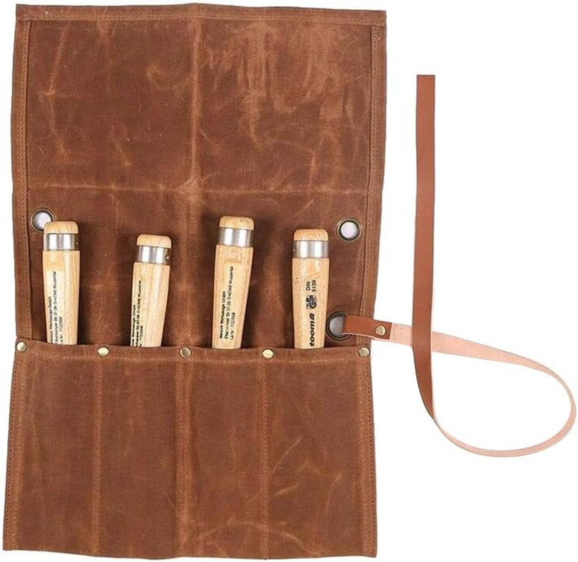 Chisel Roll,Waxed Canvas Tools Wrench Roll up Pouch,Chisel Carrying Case,Wrench