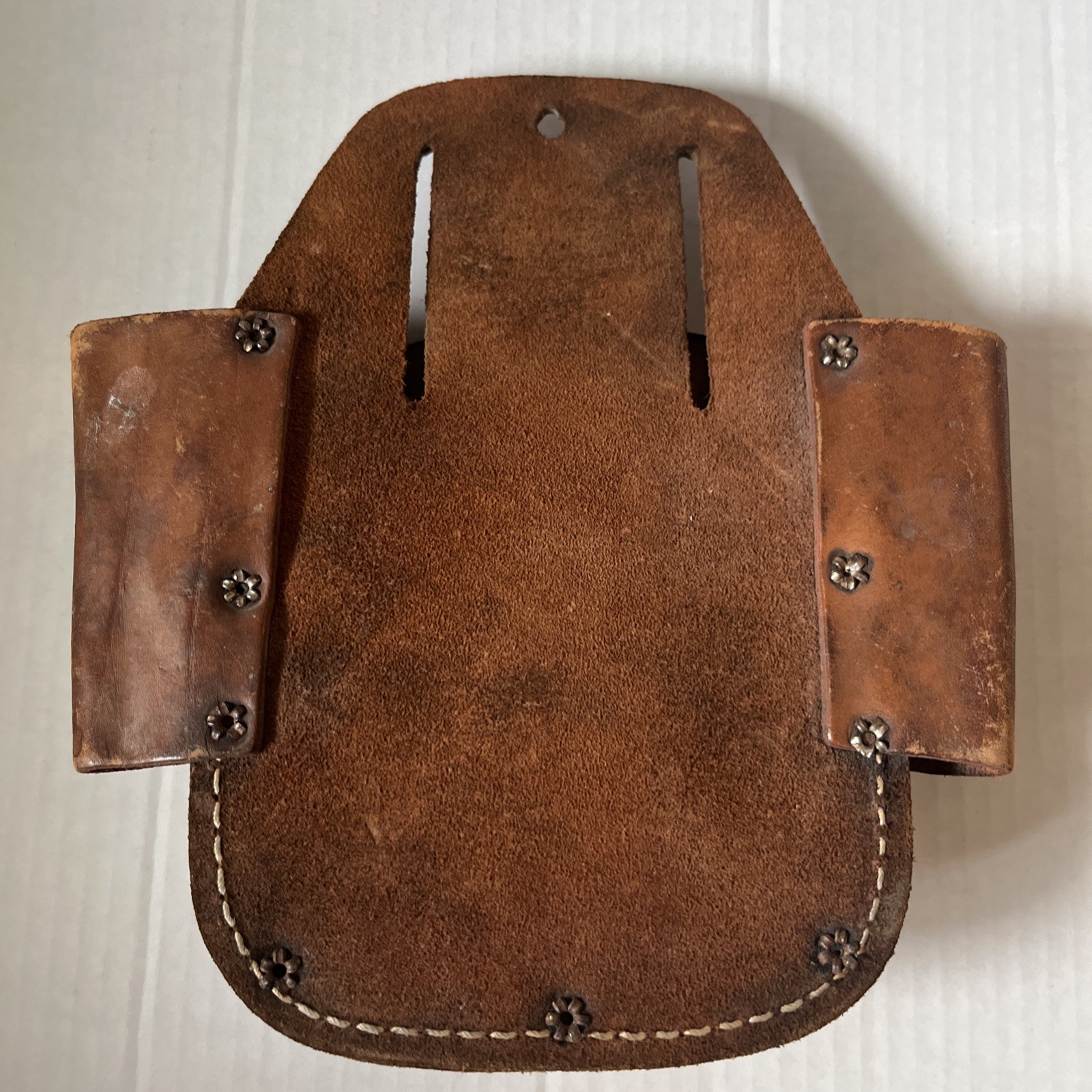 Nicholas Vintage Cowhide Pro Line Tool Pouch Holder Belt Brown Leather No. 438
