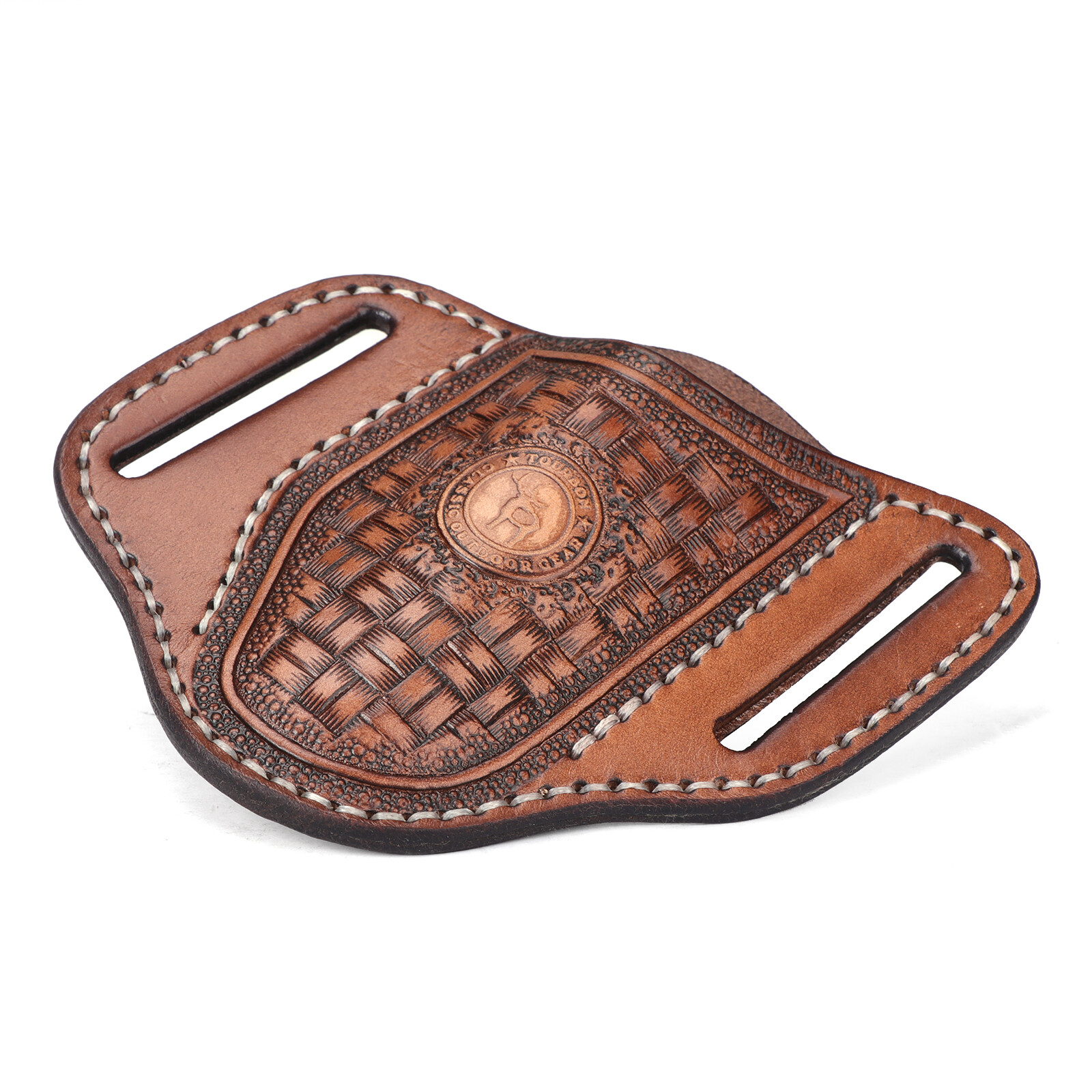 TOURBON Retro Leather Folding Knife Sheath Tool Pouch Knives Holder Belt Holster