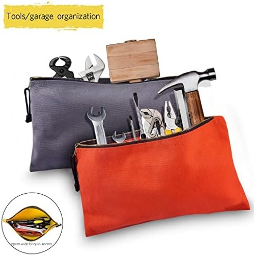 Heavy Duty Canvas Tool Bag Organizer – 7 Pack Zipper Utility Pouches in Assor…