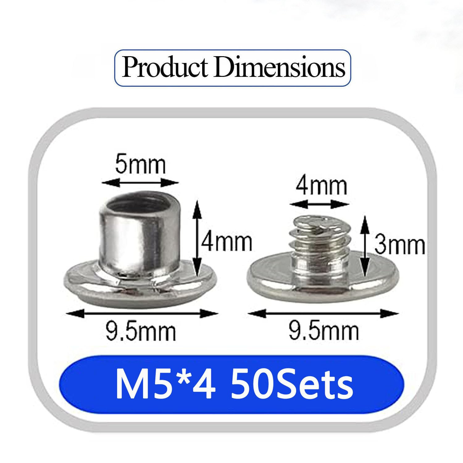 50 Sets Silver Chicago Screws 1/6 inch – Great for Leather Crafts, Bindings and